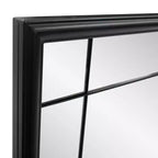 Miroir mural et de courtoisie Howard Elliott 36"x24" avec cadre multi-panneaux en métal antique français, noir