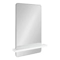 22" x 30" Fosset Frameless Mirror with Shelf White - Kate & Laurel All Things Decor: Chic Bathroom Vanity, Wall Mount