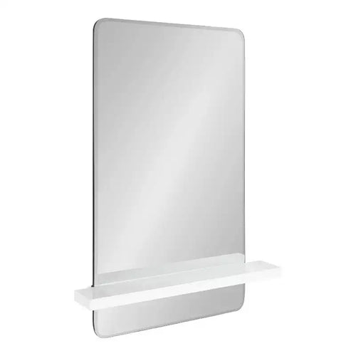 22" x 30" Fosset Frameless Mirror with Shelf White - Kate & Laurel All Things Decor: Chic Bathroom Vanity, Wall Mount