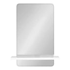 Miroir sans cadre Fosset de 22" x 30" avec étagère blanche - Kate & Laurel All Things Decor : Meuble-lavabo de salle de bain chic, fixation murale