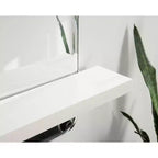 Miroir sans cadre Fosset de 22" x 30" avec étagère blanche - Kate & Laurel All Things Decor : Meuble-lavabo de salle de bain chic, fixation murale