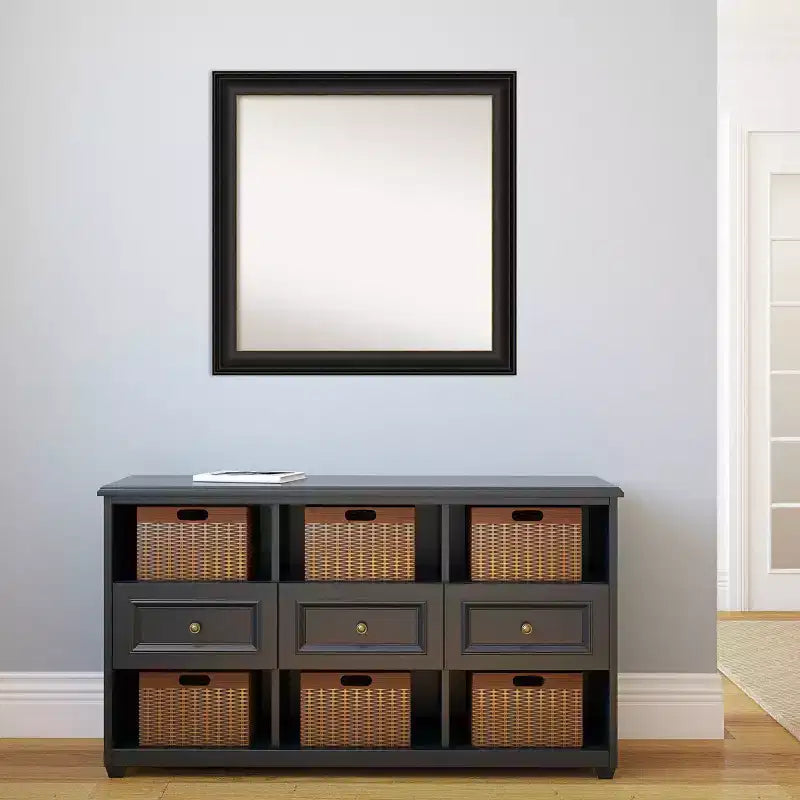 Miroir mural trio 78,7 cm x 78,7 cm en bronze huilé non biseauté - Amanti Art : Moderne, encadré carré, en polystyrène, quincaillerie de montage incluse
