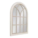 Miroir mural Nikoletta Arch blanc 31 po x 44 po - Kate & Laurel All Things Decor : Design de fenêtre côtière, cadre en bois
