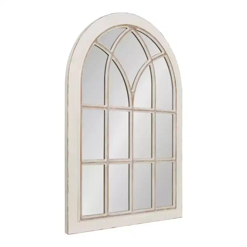 Miroir mural Nikoletta Arch blanc 31 po x 44 po - Kate & Laurel All Things Decor : Design de fenêtre côtière, cadre en bois