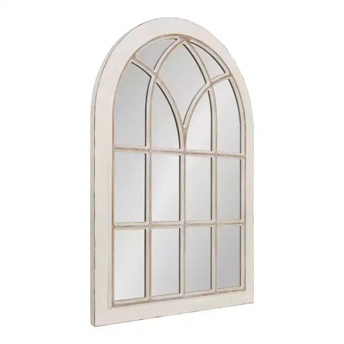 Miroir mural Nikoletta Arch blanc 31 po x 44 po - Kate & Laurel All Things Decor : Design de fenêtre côtière, cadre en bois