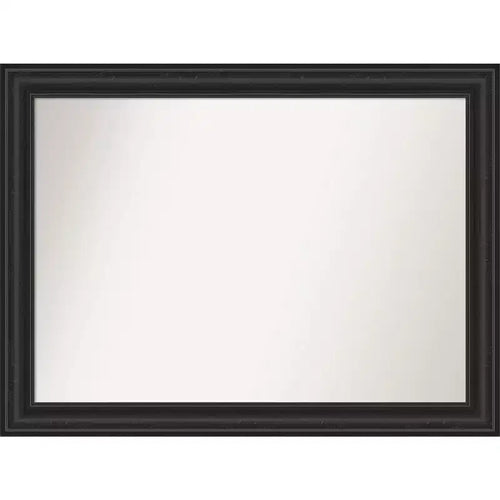 44" x 33" Non-Beveled Shipwreck Black Bathroom Wall Mirror - Amanti Art: Modern Rectangle, Wall Mount, Includes Hardware
