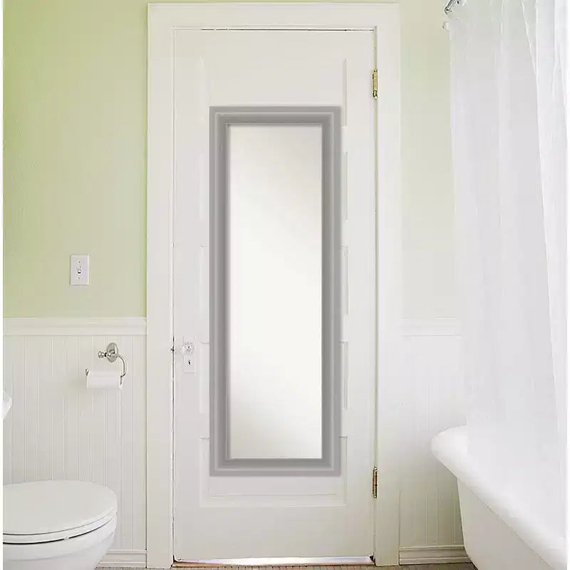 Miroir de porte 48 x 135 cm, nickel poli, sommet non biseauté