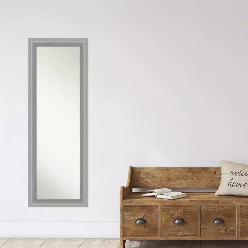 Miroir de porte 48 x 135 cm, nickel poli, sommet non biseauté