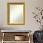 Miroir mural de salle de bain sans biseau 24" x 30" Or - Amanti Art
