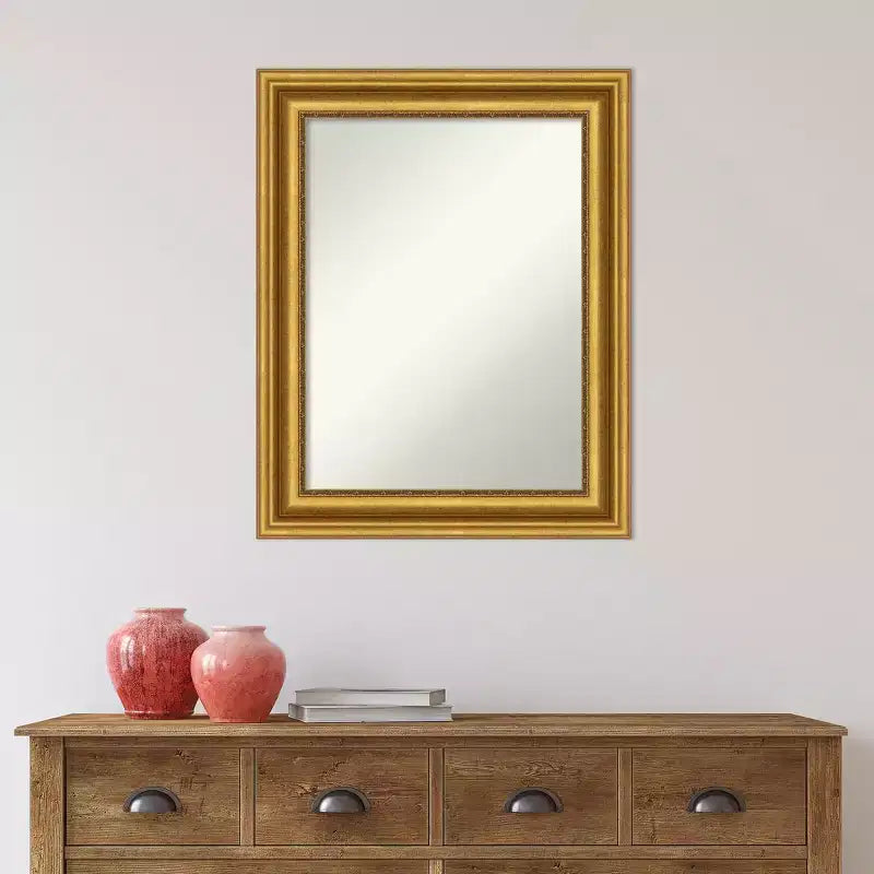 Miroir mural de salle de bain sans biseau 24" x 30" Or - Amanti Art