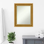 Miroir mural de salle de bain sans biseau 24" x 30" Or - Amanti Art