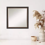 Miroir mural biseauté Ashton en bois noir 23" x 23" - Amanti Art : Carré moderne, Aucun assemblage requis