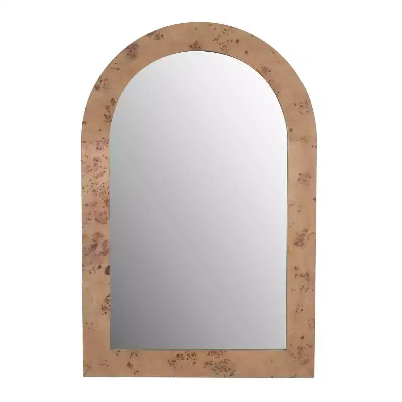Miroir mural en bois arqué Holli Furniture, gris bois flotté