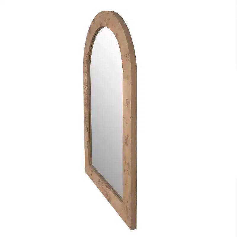 Miroir mural en bois arqué Holli Furniture, gris bois flotté