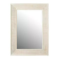 Rectangle Wall Mirror with Rattan Detail White - Storied Home: Coastal Style, Firwood & Glass, No Assembly Required