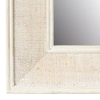 Miroir mural rectangulaire avec détails en rotin blanc - Storied Home : style côtier, sapin et verre, aucun assemblage requis