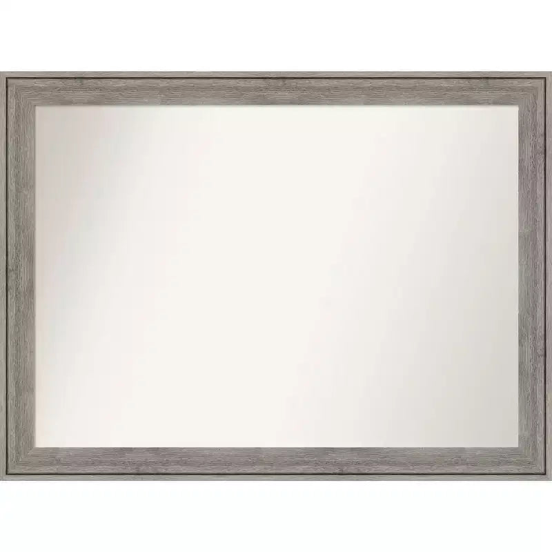 43" x 32" Non-Beveled Regis Barn Wood Gray Wood Wall Mirror - Amanti Art