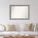 Miroir mural en bois gris vieilli sans biseau Regis 43" x 32" - Amanti Art