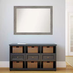 Miroir mural en bois gris vieilli sans biseau Regis 43" x 32" - Amanti Art