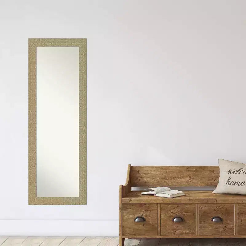 Miroir de porte pleine longueur doré mosaïque non biseauté de 18 po x 52 po - Amanti Art : à suspendre, cadre en polystyrène
