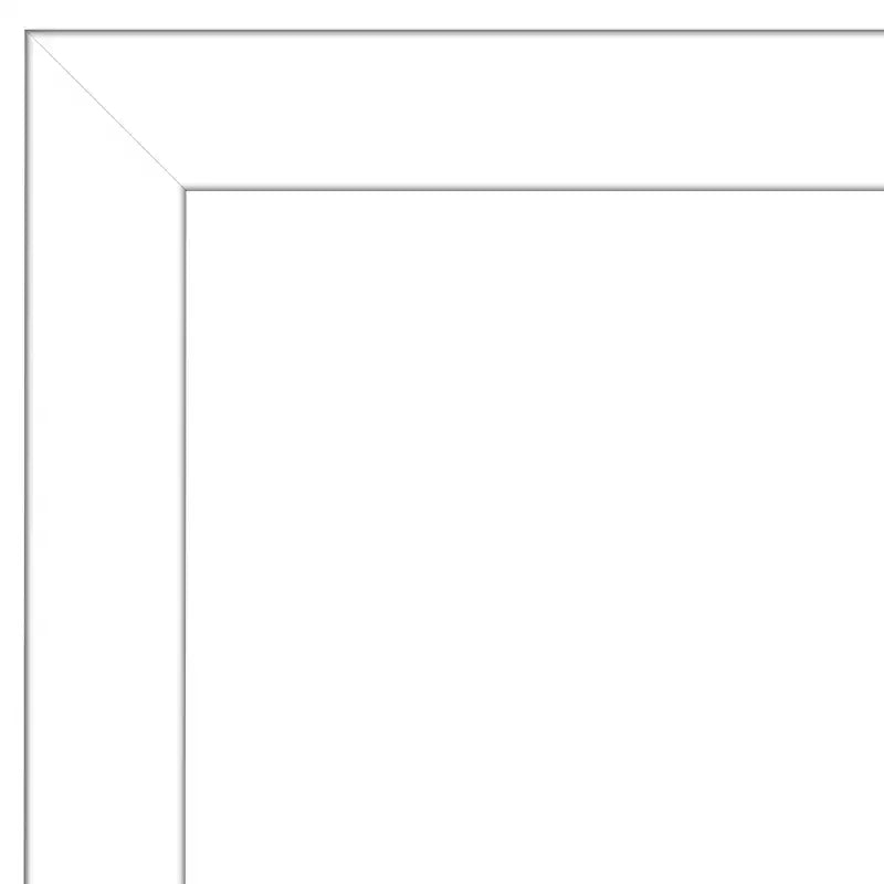 Miroir mural de salle de bain blanc sans biseau 30 po x 30 po - Amanti Art : carré moderne pour coiffeuse, quincaillerie de montage incluse