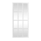 Miroir mural blanc inspiré d'une fenêtre en bois – Olivia & May : Décoration d'entrée de style ferme, rectangle 48 x 22 po