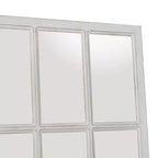 Miroir mural blanc inspiré d'une fenêtre en bois – Olivia & May : Décoration d'entrée de style ferme, rectangle 48 x 22 po