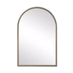 Holli Meuble Miroir Mural Perlé en Métal Marron
