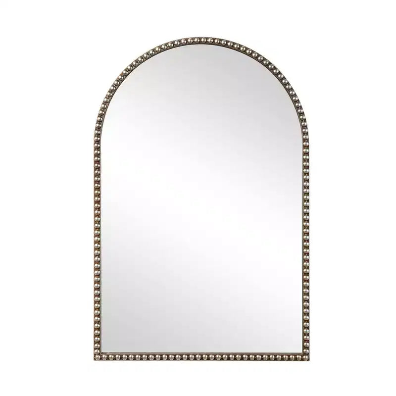 Holli Meuble Miroir Mural Perlé en Métal Marron