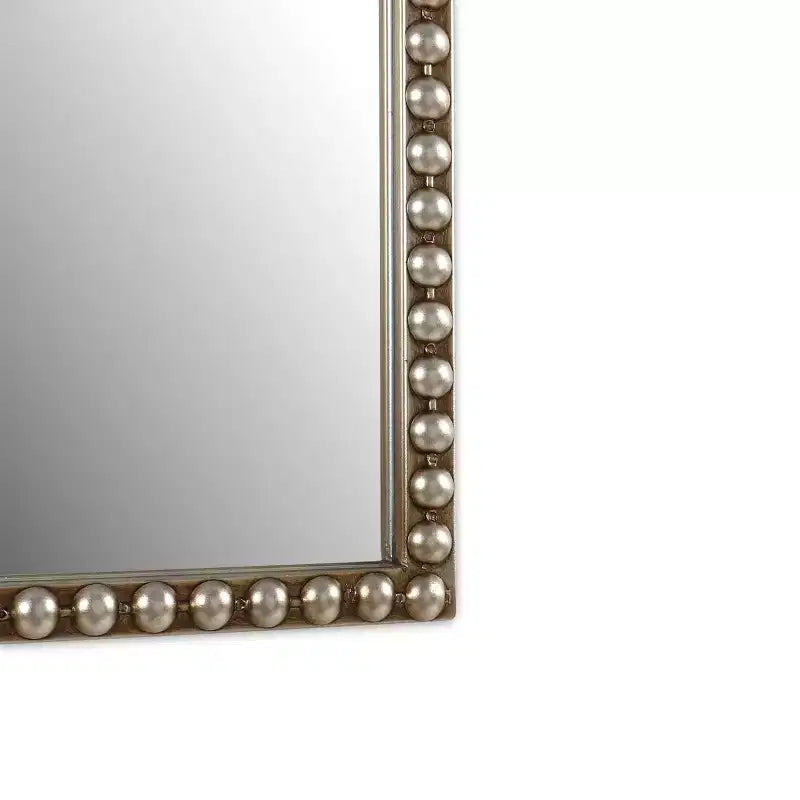 Holli Meuble Miroir Mural Perlé en Métal Marron