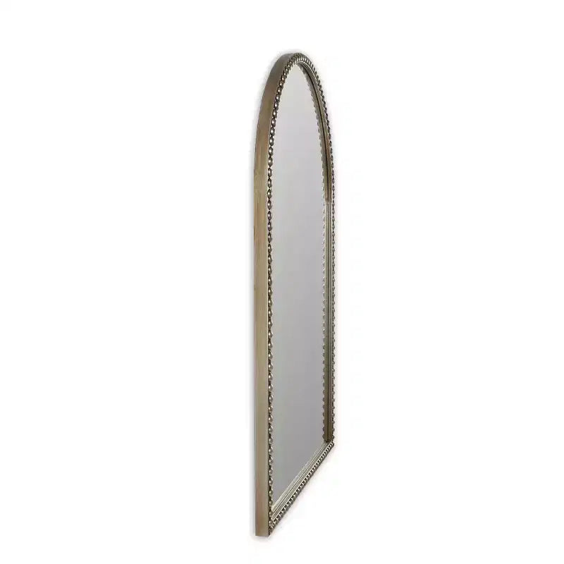 Holli Meuble Miroir Mural Perlé en Métal Marron