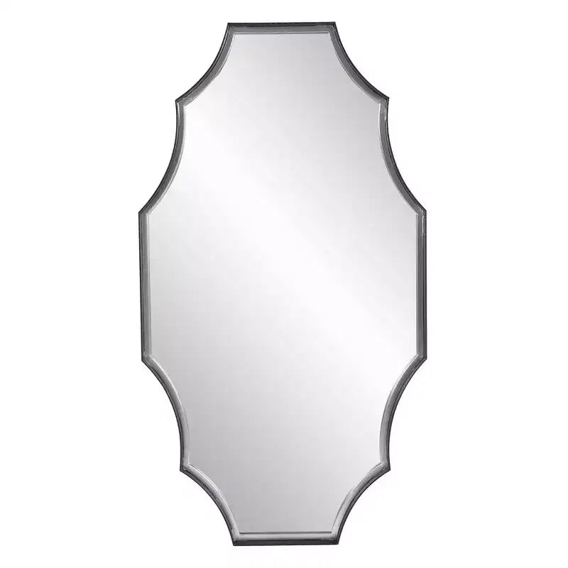Howard Elliott 23.5"x23.5" Universal Flow Mirror with Stone Veneer: Modern Round Marble Frame, No Assembly Required