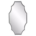 Howard Elliott 23.5"x23.5" Universal Flow Mirror with Stone Veneer: Modern Round Marble Frame, No Assembly Required