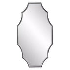 Howard Elliott 23.5"x23.5" Universal Flow Mirror with Stone Veneer: Modern Round Marble Frame, No Assembly Required