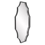 Miroir Howard Elliott 23,5"x23,5" Universal Flow avec placage de pierre : cadre rond moderne en marbre, aucun assemblage requis