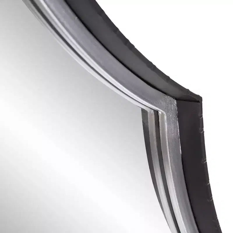 Miroir Howard Elliott 23,5"x23,5" Universal Flow avec placage de pierre : cadre rond moderne en marbre, aucun assemblage requis