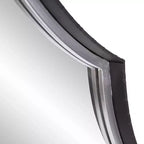 Miroir Howard Elliott 23,5"x23,5" Universal Flow avec placage de pierre : cadre rond moderne en marbre, aucun assemblage requis