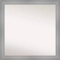30" x 30" Non-Beveled Flair Polished Nickel Wall Mirror - Amanti Art: Modern Square, Includes Mounting Hardware