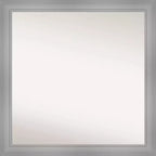 30" x 30" Non-Beveled Flair Polished Nickel Wall Mirror - Amanti Art: Modern Square, Includes Mounting Hardware