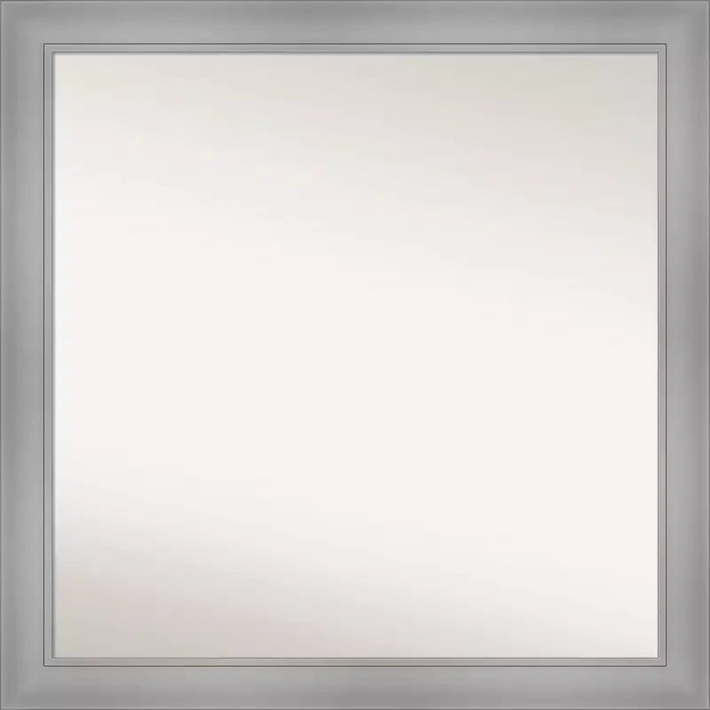30" x 30" Non-Beveled Flair Polished Nickel Wall Mirror - Amanti Art: Modern Square, Includes Mounting Hardware