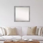 Miroir mural Flair en nickel poli non biseauté 30 po x 30 po - Amanti Art : Carré moderne, inclut le matériel de montage