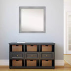 Miroir mural Flair en nickel poli non biseauté 30 po x 30 po - Amanti Art : Carré moderne, inclut le matériel de montage