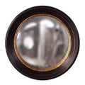 Howard Elliott 25" Rex Convex Accent Wall Mirror Brown: Modern Grooved Edge, Polyurethane Frame, Wall Mount