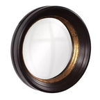 Miroir mural Howard Elliott 25 po Rex Convex Accent Brown : bord cannelé moderne, cadre en polyuréthane, fixation murale
