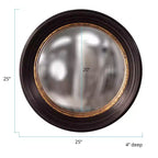 Miroir mural Howard Elliott 25 po Rex Convex Accent Brown : bord cannelé moderne, cadre en polyuréthane, fixation murale