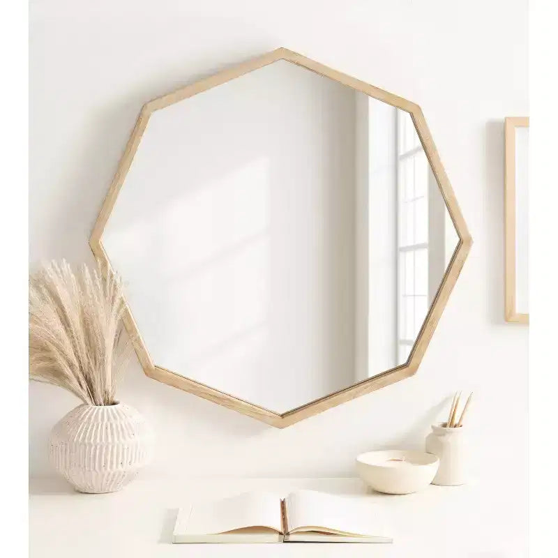 Kate & Laurel All Things Decor Miroir mural Occonor 71x71cm Bois Naturel : Style transitionnel moderne, aucun assemblage requis