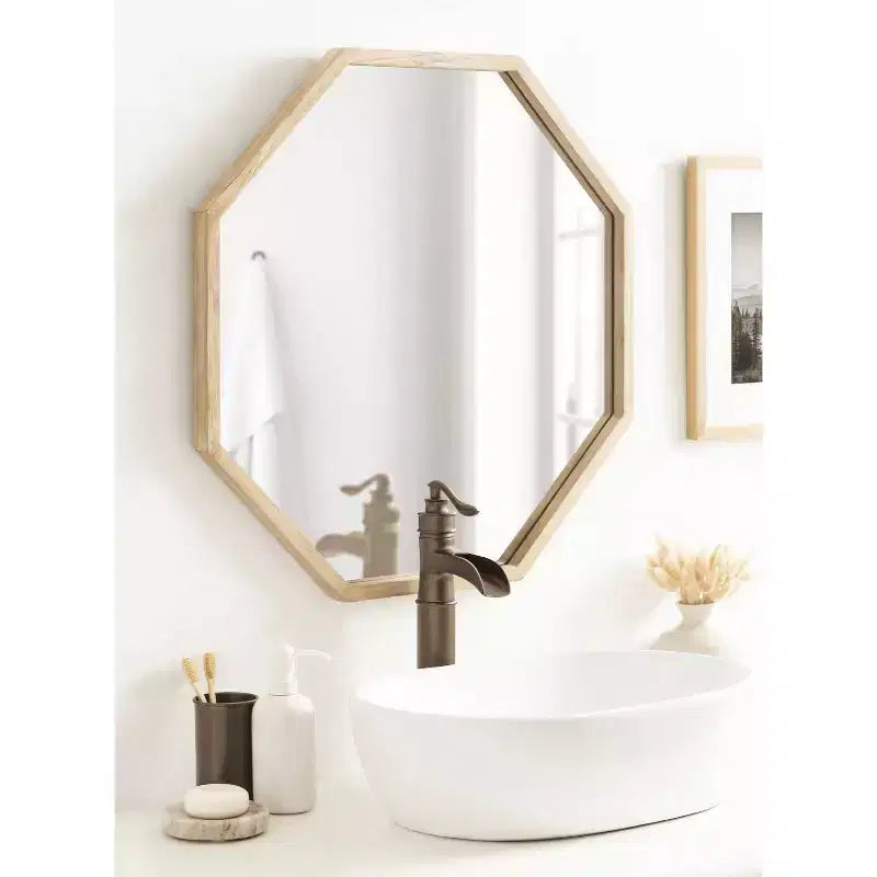 Kate & Laurel All Things Decor Miroir mural Occonor 71x71cm Bois Naturel : Style transitionnel moderne, aucun assemblage requis