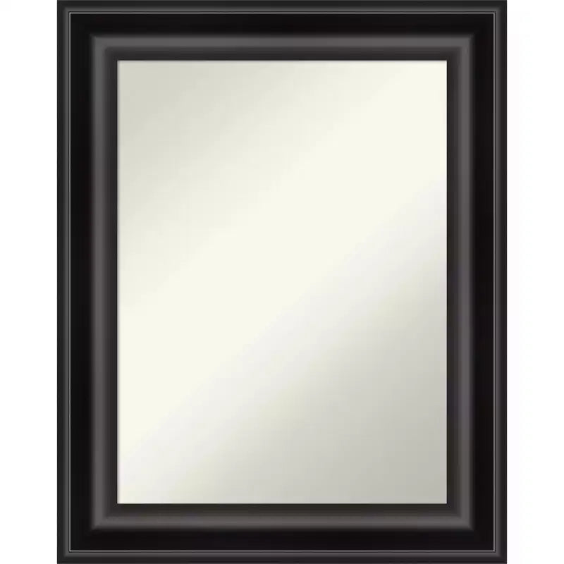 24" x 30" Non-Beveled Grand Black Wall Mirror - Amanti Art: Modern Rectangle, Polystyrene Frame