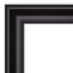 Miroir mural grand format noir 24 po x 30 po sans biseau - Amanti Art : Rectangle moderne, cadre en polystyrène