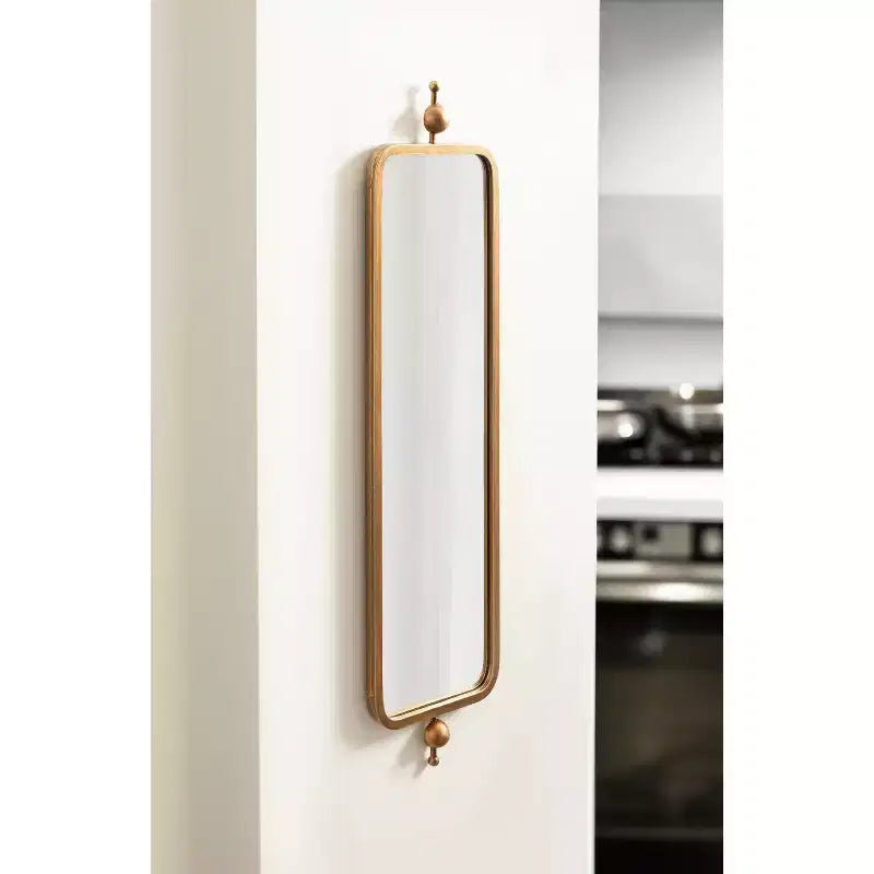 Kate & Laurel All Things Decor Miroir rectangulaire étroit Kasota 23x91cm Métal Doré